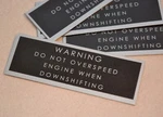 1960S Ford Dealer "do Not Overspeed" Warning Dash Plaque Manual Transmission. Fixed Price $28.95.