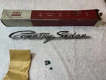 1962 Ford Galaxie Country Sedan Nos Rear Quarter Panel Chrome Trim/emblem/script. Fixed Price $90.00.