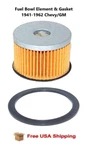 For 1941-1950 Gm Car Truck Glass Bowl Fuel Filter Element & Gasket Free Ship. Fixed Price $19.50.