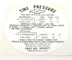 1968 Camaro Tire Pressure Decal Standard With Ac Gm# 3934877. Fixed Price $19.99.