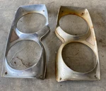 1965 Mercury Comet Headlight Lamp Bezel Trim Set Pair Fading/wear/pitting. Fixed Price $85.00.