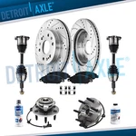 Front Drilled Brake Rotors Pads Wheel Bearings Axles For Silverado Sierra 1500. Fixed Price $433.09.