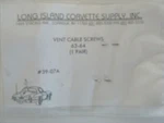 New Reproduction #39-07A Vent Cable Screws (2 Pairs) 1963 1964 Corvette.. Fixed Price $9.99.