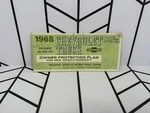 1968 Chevrolet Truck Series 10-20-30 Owner Protection Plan Warranty Document Oem. Fixed Price $22.21.