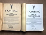 1976 - 81 Pontiac Parts & Illustrations Manuals Gm Catalog Set Firebird, Bonne++. Fixed Price $39.99.