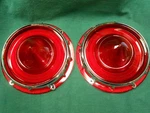 New 1957 Ford Fairlane T-bird Tail Light Lenses With Retainers 1958 Ranchero. Fixed Price $48.00.
