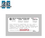 1987 Buick Gm Vin Door Decal Sticker Date & Printed, Grand National, Regal. Fixed Price $93.95.