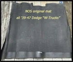 Vintage Nos 1939-1947 Dodge Truck Rubber Floor Mat W-series 1940-1941-1946. Fixed Price $450.00.