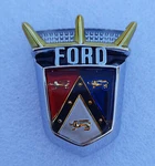 Ford Crest Emblem, Fits Many 1954-1959 Applications. Fixed Price $55.00.