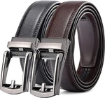 28 -50 Men's Leather Ratchet Dress Belts Automatic Buckle Click Sliding. Fixed Price $6.95.