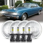 5-3/4" Stock Glass Metal Headlight Led 4000LM H4 Bulb Headlamp Set Of. Fixed Price $86.25.