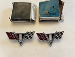 Nos Pair 1964-67 Chevelle Nova Impala Camaro Flag Fender Emblem GM#3840318. Fixed Price $75.00.