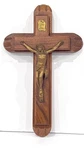 Vintage Wooden Last Rites Sick Call Crucifix - Wall Cross Open Top Inri Plaque. Fixed Price $18.00.