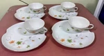 Vtg. Set Of 8 Summit Fine China Japan Tea Cup & Snack/luncheon Plate Silver Trim. Fixed Price $43.99.