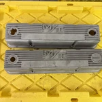 Mickey Thompson Sbc Valve Covers 140R-50B Tall Cast Alum Holley Chevy Sand Blast. Fixed Price $140.00.