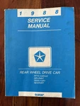 1988 Rear-wheel-drive Service Manual 81-270-8001 Dodge/chrysler/plymouth Cars. Fixed Price $22.00.