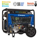 Westinghouse Refurbished 13,500/10,500-WATT Tri-fuel Remote Start Generator. Fixed Price $999.00.