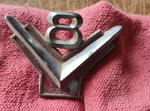 1955 Ford Thunderbird T-bird V8 Front Fender Emblem Medallion BM-16237-A. Fixed Price $10.00.