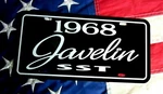 1968 Amc Javelin Sst License Plate Tag American Motors Performance Car. Fixed Price $19.85.