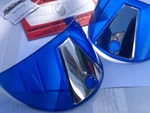 New Pair Of Blue Vintage Style Head Light Visors !. Fixed Price $15.99.