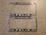 Felix Chevrolet License Plate Frames, Pair, Heavy Metal Chromed. Fixed Price $129.99.