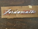 Nos Oem 1952 Fordomatic Deck Lid Emblem Script Ornament Chrome. Fixed Price $109.00.
