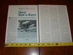 1966 / 1968 Shelby Hertz GT350H Mustang Rent Racer Original 1984 Article. Fixed Price $13.95.