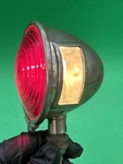Vintage Antique Nickel Plated Brass Tail Light Lamp Reo Cadillac Oakland Maxwell. Fixed Price $475.00.