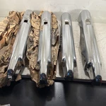 Rare Vintage Set Of 4 New Ford Super Deluxe Chrome Bumper Guards Nos. Fixed Price $228.80.