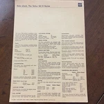 Volvo 122 Series Sedans & Station Wagon Two Four Door Automobiles Data Sheet. Fixed Price $53.14.