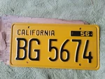 1956 California Trailer License Plate # Bg 5674 Nos Yom Unused Original Envelope. Fixed Price $149.99.