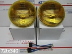 5-3/4" Dark Amber Glass Sealed High Beam Headlight Set Fog Headlamp Bulbs. Fixed Price $56.00.