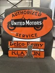 Vintage United Motors Delco Remy Klaxon Porcelain Sign Authorized Service Rare. Fixed Price $7635.00.