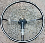 1955 1956 Chevy Bel Air Steering Wheel Oem Black Chrome Horn Tri-five Core. Fixed Price $149.00.