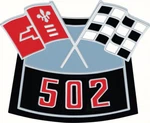 Oer 3874911 1955-1972 Die-cast Crossed Flags "502" Air Cleaner Emblem. Fixed Price $79.98.