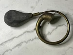 Antique Ford Model Brass Horn Squeeze Bulb With Mount. Fixed Price $25.00.