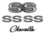 Trim Parts Black And Gray Emblem Set For 1970-1972 Chevy Chevelle Ss Usa Made. Fixed Price $189.98.