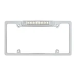 Upi Chrome License Plate Frame With Back-up Light White Led/clear Lens 50187. Fixed Price $52.99.
