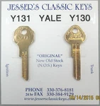 Yale Y131 Y130 Brass Desoto Service Nos Keys 1949 1950 1951 1952 1953 1954. Fixed Price $40.00.