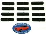 Big Block 383 400 440 3/8 Exhaust Manifold Studs Fits Dodge Plymouth 12PC Qr. Fixed Price $28.69.