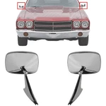 Side View Door Mirror Set Chrome For 70-72 Chevrolet Chevelle Camino Monte. Fixed Price $141.83.