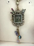 Kirks Folly Fairy Photo Frame Necklace Silvertone Lavender Pink Butterfly. Fixed Price $65.00.