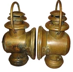 Pair 1907-11 Corcoran Brass Sidelamps Buick Model T Ford Reo Oldsmobile. Fixed Price $975.00.