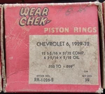 1929-32 Chevy Cylinder Piston Ring Set Wear-chek RR1026B .020 3-5/16" Bore. Fixed Price $50.00.