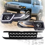 Headlight With Black Grille For Toyota Fj Cruiser 2007-2014 W/sequential Signal. Fixed Price $288.00.