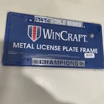 Los Angeles Dodgers 2025 Champions Chrome Laser Cut License Plate Frame Premier. Fixed Price $49.95.