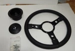 New 14" Vinyl Steering Wheel & Hub Adaptor Triumph TR4A TR6 Black Spokes. Fixed Price $169.95.