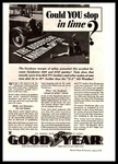 1934 Goodyear G-3 All Weather Tires Margin Of Safety Stopping Distance Print Ad. Fixed Price $9.95.