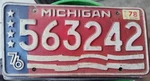 1976 Mi License Plate 563242 Qty =. Fixed Price $15.00.