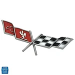 1977-1979 Corvette Fender Emblem Crossflags Bright Red Each Gm 379927. Fixed Price $54.99.